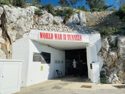 Picture of the outside of the World War 2 Tunnels in Gibraltar
