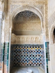Example of some of the design on walls and ceilings we saw when visiting the Alhambra
