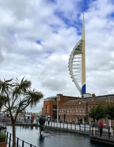 A view of the Spinnaker Tower from Gunwharf Quays